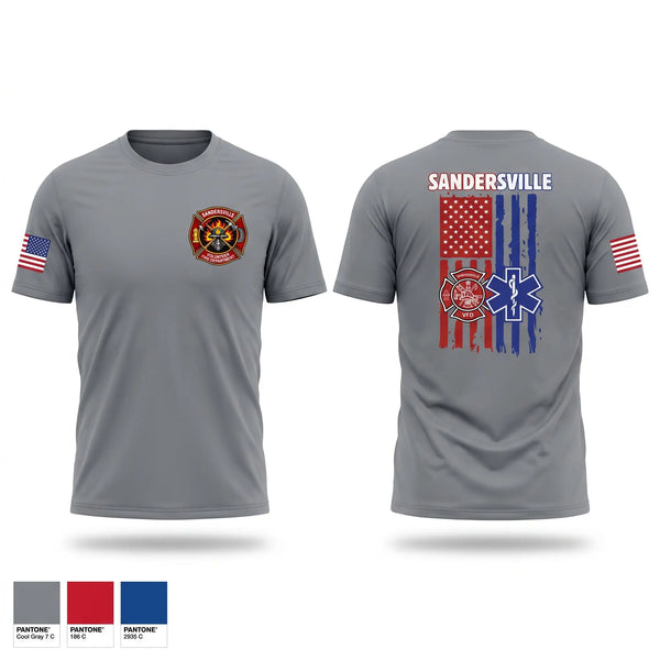 Short Sleeve Performance Shirt, Sandersville fire and rescue, Fire Department, Teamtime, Team time, sublimation, custom sports apparel, team uniforms, spirit wear, spiritwear, sports uniforms, custom shirts, team store, custom team store, fundraiser sports, apparel fundraiser