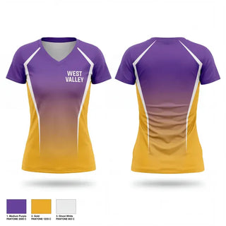 Womens Short Sleeve Vneck Shirt, West Valley, Track & Field, Teamtime, Team time, sublimation, custom sports apparel, team uniforms, spirit wear, spiritwear, sports uniforms, custom shirts, team store, custom team store, fundraiser sports, apparel fundraiser