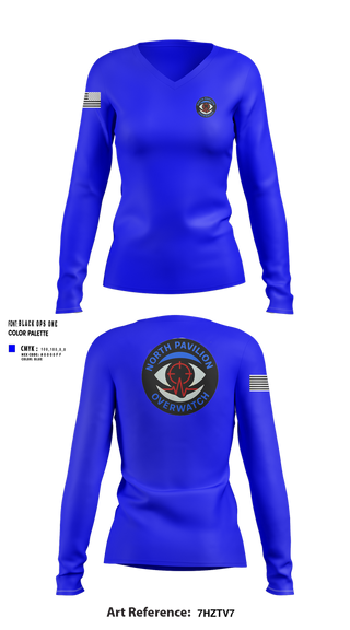 Womens Long Sleeve Vneck Shirt, North Pavilion Overwatch, , Teamtime, Team time, sublimation, custom sports apparel, team uniforms, spirit wear, spiritwear, sports uniforms, custom shirts, team store, custom team store, fundraiser sports, apparel fundraiser