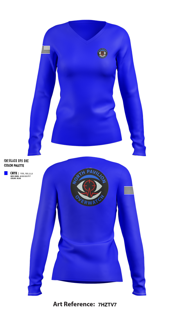 Womens Long Sleeve Vneck Shirt, North Pavilion Overwatch, , Teamtime, Team time, sublimation, custom sports apparel, team uniforms, spirit wear, spiritwear, sports uniforms, custom shirts, team store, custom team store, fundraiser sports, apparel fundraiser