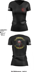1st Battalion 2nd Marines Charlie Company 11974210 Women's Short Sleeve V-neck Shirt - 3