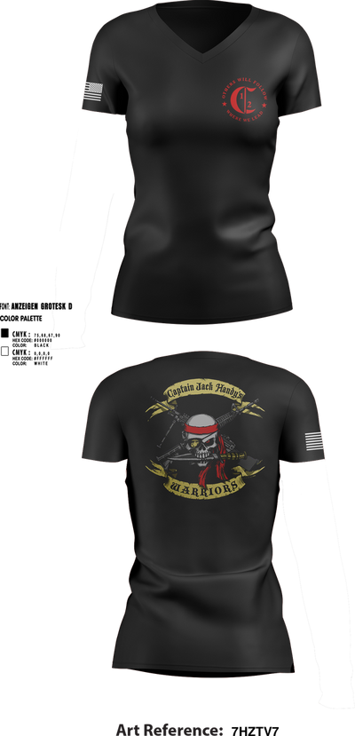 1st Battalion 2nd Marines Charlie Company 11974210 Women's Short Sleeve V-neck Shirt - 3