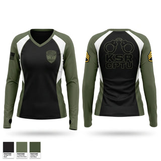 Womens Long Sleeve Vneck Shirt, KYDOC, Police, Teamtime, Team time, sublimation, custom sports apparel, team uniforms, spirit wear, spiritwear, sports uniforms, custom shirts, team store, custom team store, fundraiser sports, apparel fundraiser
