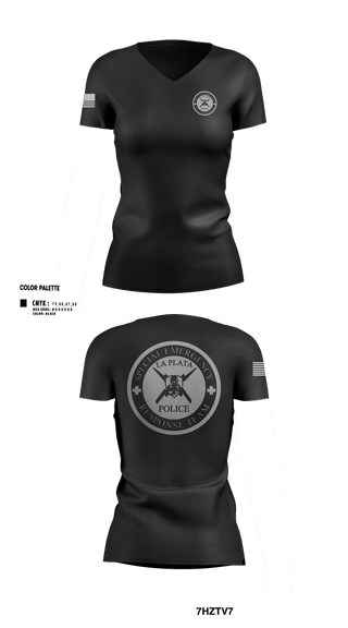 Womens Short Sleeve Vneck Shirt, La Plata Police Department, Police, Teamtime, Team time, sublimation, custom sports apparel, team uniforms, spirit wear, spiritwear, sports uniforms, custom shirts, team store, custom team store, fundraiser sports, apparel fundraiser