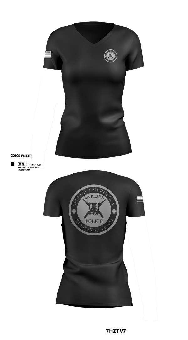 La Plata Police Department 23572539 Women's Short Sleeve V-neck Shirt - 25