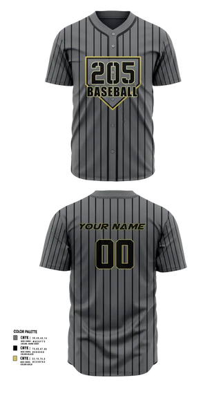 Full Button Baseball Jersey, The 205 Baseball, Baseball, Teamtime, Team time, sublimation, custom sports apparel, team uniforms, spirit wear, spiritwear, sports uniforms, custom shirts, team store, custom team store, fundraiser sports, apparel fundraiser