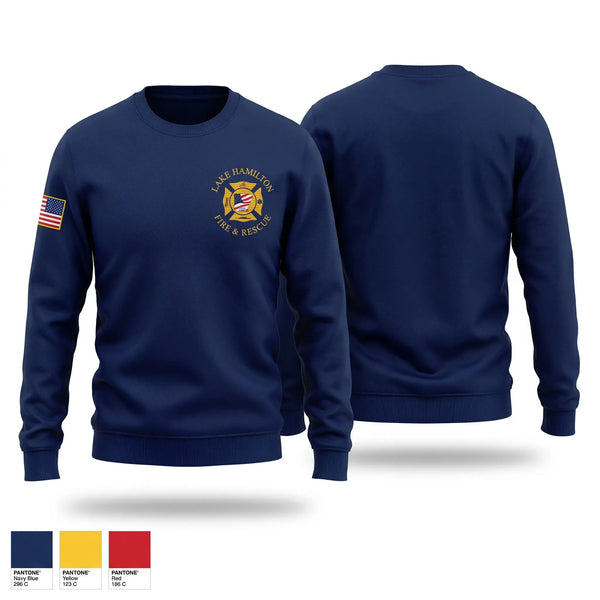 Crew Neck Sweatshirt, Lake Hamilton Fire Rescue, Fire Department, Teamtime, Team time, sublimation, custom sports apparel, team uniforms, spirit wear, spiritwear, sports uniforms, custom shirts, team store, custom team store, fundraiser sports, apparel fundraiser