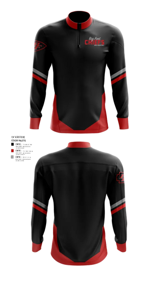 Quarter Zip Jacket, Big Foot Chiefs, Women's Basketball, Teamtime, Team time, sublimation, custom sports apparel, team uniforms, spirit wear, spiritwear, sports uniforms, custom shirts, team store, custom team store, fundraiser sports, apparel fundraiser