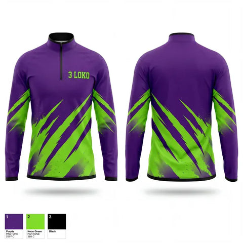 Quarter Zip Jacket, 3 LOKO, , Teamtime, Team time, sublimation, custom sports apparel, team uniforms, spirit wear, spiritwear, sports uniforms, custom shirts, team store, custom team store, fundraiser sports, apparel fundraiser