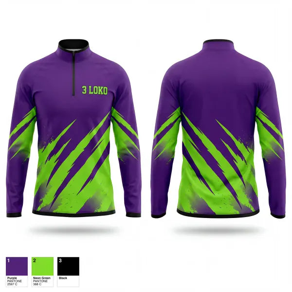 Quarter Zip Jacket, 3 LOKO, , Teamtime, Team time, sublimation, custom sports apparel, team uniforms, spirit wear, spiritwear, sports uniforms, custom shirts, team store, custom team store, fundraiser sports, apparel fundraiser