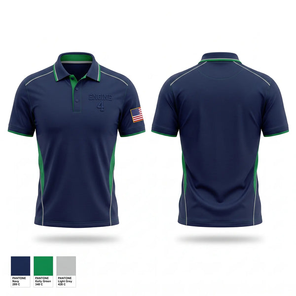 Short Sleeve Performance Polo, Engine 4, Fire Department, Teamtime, Team time, sublimation, custom sports apparel, team uniforms, spirit wear, spiritwear, sports uniforms, custom shirts, team store, custom team store, fundraiser sports, apparel fundraiser