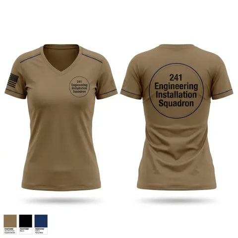 Womens Short Sleeve Vneck Shirt, 241 Engineering Installation Squadron, National Guard, Teamtime, Team time, sublimation, custom sports apparel, team uniforms, spirit wear, spiritwear, sports uniforms, custom shirts, team store, custom team store, fundraiser sports, apparel fundraiser
