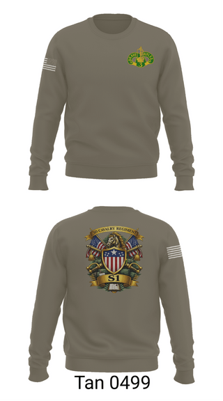 Crew Neck Sweatshirt, 3d Regiment Cavalry, Army, Teamtime, Team time, sublimation, custom sports apparel, team uniforms, spirit wear, spiritwear, sports uniforms, custom shirts, team store, custom team store, fundraiser sports, apparel fundraiser