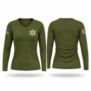 Womens Long Sleeve Vneck Shirt, Randolph County Sheriff’s Office, Police, Teamtime, Team time, sublimation, custom sports apparel, team uniforms, spirit wear, spiritwear, sports uniforms, custom shirts, team store, custom team store, fundraiser sports, apparel fundraiser