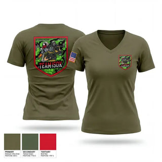 Womens Short Sleeve Vneck Shirt, 1SOK, Army, Teamtime, Team time, sublimation, custom sports apparel, team uniforms, spirit wear, spiritwear, sports uniforms, custom shirts, team store, custom team store, fundraiser sports, apparel fundraiser
