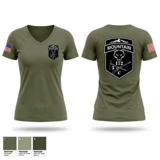 Womens Short Sleeve Vneck Shirt, C-CO 3/172 INF MTN, National Guard, Teamtime, Team time, sublimation, custom sports apparel, team uniforms, spirit wear, spiritwear, sports uniforms, custom shirts, team store, custom team store, fundraiser sports, apparel fundraiser
