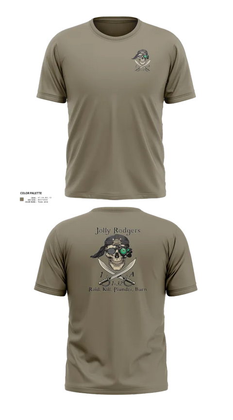 Short Sleeve Performance Shirt, 1st Platoon Jolly Rodgers, Army, Teamtime, Team time, sublimation, custom sports apparel, team uniforms, spirit wear, spiritwear, sports uniforms, custom shirts, team store, custom team store, fundraiser sports, apparel fundraiser