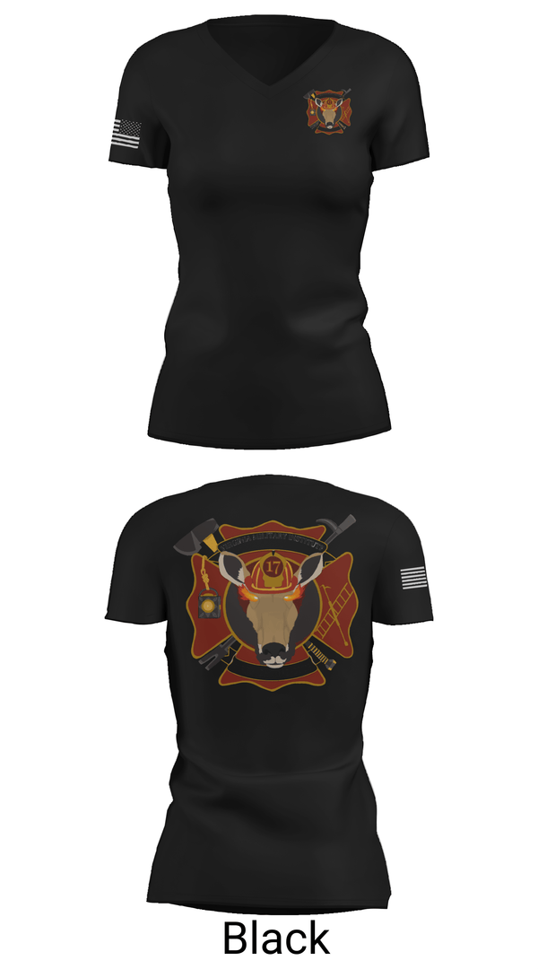 Womens Short Sleeve Vneck Shirt, VMI Fire, Fire Department, Teamtime, Team time, sublimation, custom sports apparel, team uniforms, spirit wear, spiritwear, sports uniforms, custom shirts, team store, custom team store, fundraiser sports, apparel fundraiser