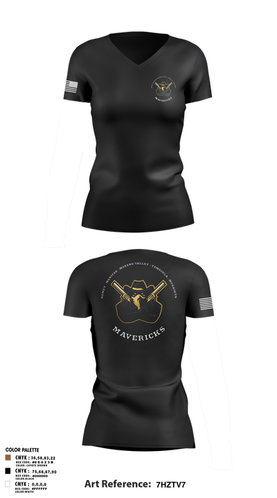 Mavericks 71642974 Women's Short Sleeve V-neck Shirt - 3