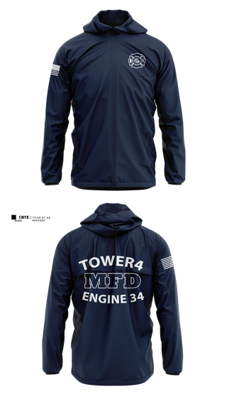 Windbreaker, Morristown Fire Department, Fire Department, Teamtime, Team time, sublimation, custom sports apparel, team uniforms, spirit wear, spiritwear, sports uniforms, custom shirts, team store, custom team store, fundraiser sports, apparel fundraiser