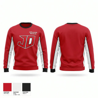 Crew Neck Sweatshirt, Jeffersonville Red Devils, , Teamtime, Team time, sublimation, custom sports apparel, team uniforms, spirit wear, spiritwear, sports uniforms, custom shirts, team store, custom team store, fundraiser sports, apparel fundraiser