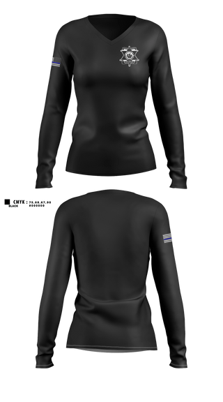 Womens Long Sleeve Vneck Shirt, Albany County Sheriff, Police, Teamtime, Team time, sublimation, custom sports apparel, team uniforms, spirit wear, spiritwear, sports uniforms, custom shirts, team store, custom team store, fundraiser sports, apparel fundraiser
