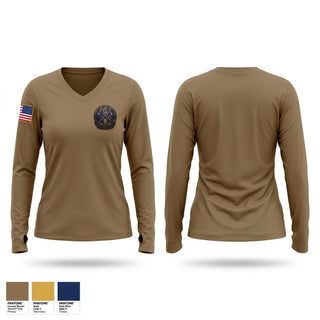 Womens Long Sleeve Vneck Shirt, IACAP, Army, Teamtime, Team time, sublimation, custom sports apparel, team uniforms, spirit wear, spiritwear, sports uniforms, custom shirts, team store, custom team store, fundraiser sports, apparel fundraiser