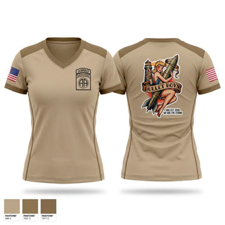 Womens Short Sleeve Vneck Shirt, Ammo, Distro, 407th LSB, Army, Teamtime, Team time, sublimation, custom sports apparel, team uniforms, spirit wear, spiritwear, sports uniforms, custom shirts, team store, custom team store, fundraiser sports, apparel fundraiser