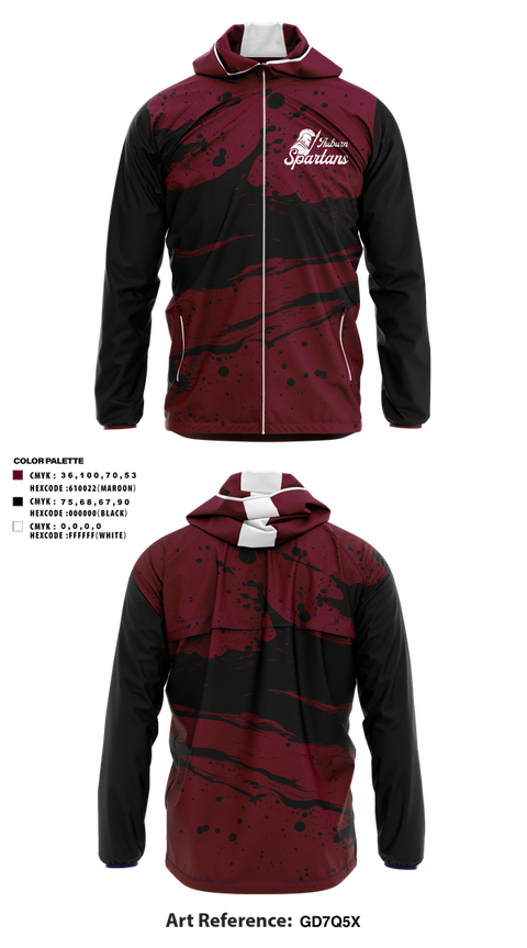 Windbreaker, Auburn Spartans, , Teamtime, Team time, sublimation, custom sports apparel, team uniforms, spirit wear, spiritwear, sports uniforms, custom shirts, team store, custom team store, fundraiser sports, apparel fundraiser