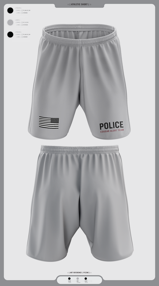 Athletic Shorts With Pockets, Cougar Alert Team 1, Police, Teamtime, Team time, sublimation, custom sports apparel, team uniforms, spirit wear, spiritwear, sports uniforms, custom shirts, team store, custom team store, fundraiser sports, apparel fundraiser