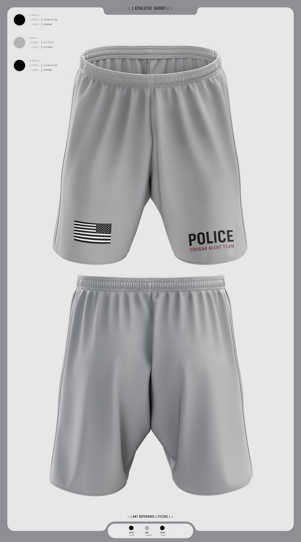 Athletic Shorts With Pockets, Cougar Alert Team 1, Police, Teamtime, Team time, sublimation, custom sports apparel, team uniforms, spirit wear, spiritwear, sports uniforms, custom shirts, team store, custom team store, fundraiser sports, apparel fundraiser