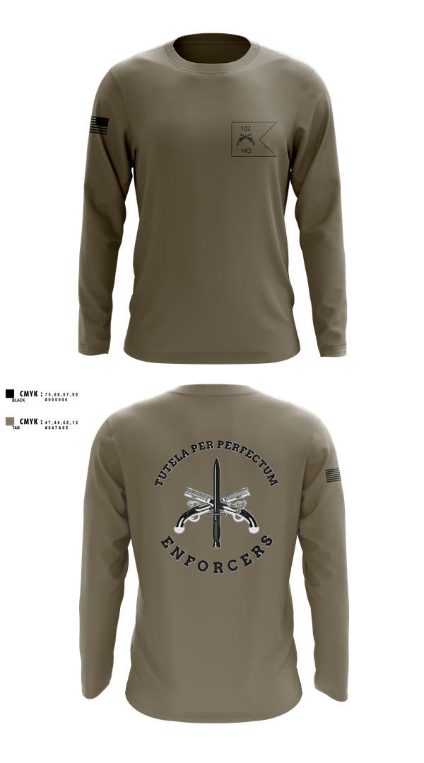 Long Sleeve Performance Shirt, HHC, 102d MP BN, National Guard, Teamtime, Team time, sublimation, custom sports apparel, team uniforms, spirit wear, spiritwear, sports uniforms, custom shirts, team store, custom team store, fundraiser sports, apparel fundraiser