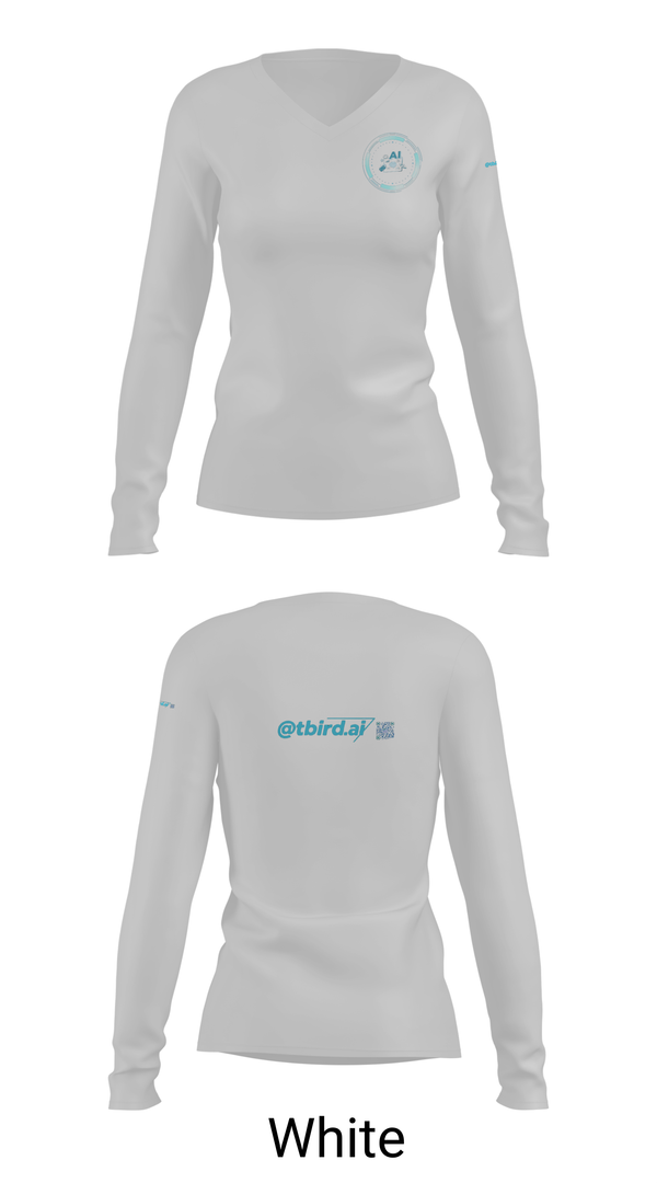 Womens Long Sleeve Vneck Shirt, AI club at Thunderbird, , Teamtime, Team time, sublimation, custom sports apparel, team uniforms, spirit wear, spiritwear, sports uniforms, custom shirts, team store, custom team store, fundraiser sports, apparel fundraiser