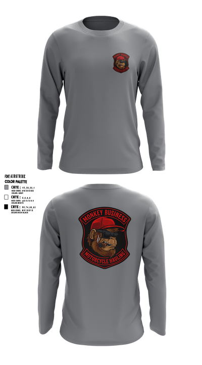 Monkey Business Motorcycke Hauling 24871532 Long Sleeve Performance Shirt 8