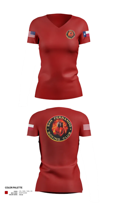 San Fernando Boxing Club 92427997 Women's Short Sleeve V-neck Shirt - 22