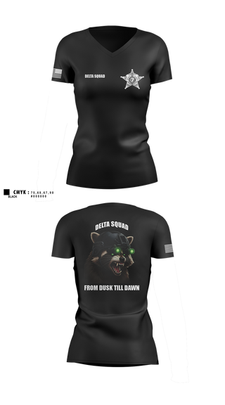 Womens Short Sleeve Vneck Shirt, Delta Squad, , Teamtime, Team time, sublimation, custom sports apparel, team uniforms, spirit wear, spiritwear, sports uniforms, custom shirts, team store, custom team store, fundraiser sports, apparel fundraiser