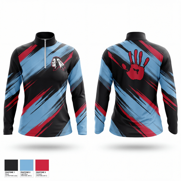 Quarter Zip Jacket, Owyhee Braves, Wrestling, Teamtime, Team time, sublimation, custom sports apparel, team uniforms, spirit wear, spiritwear, sports uniforms, custom shirts, team store, custom team store, fundraiser sports, apparel fundraiser