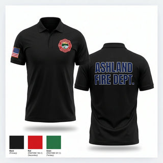 Short Sleeve Performance Polo, Ashland Fire Department, Fire Department, Teamtime, Team time, sublimation, custom sports apparel, team uniforms, spirit wear, spiritwear, sports uniforms, custom shirts, team store, custom team store, fundraiser sports, apparel fundraiser
