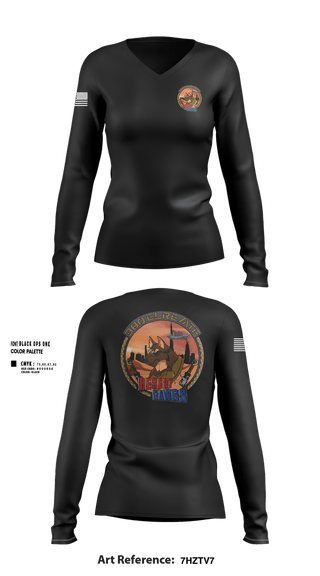 Womens Long Sleeve Vneck Shirt, 380 ELRE, Air Force, Teamtime, Team time, sublimation, custom sports apparel, team uniforms, spirit wear, spiritwear, sports uniforms, custom shirts, team store, custom team store, fundraiser sports, apparel fundraiser