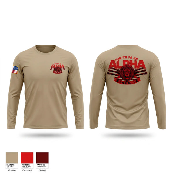Long Sleeve Performance Shirt, 1/487th FA BN, Army, Teamtime, Team time, sublimation, custom sports apparel, team uniforms, spirit wear, spiritwear, sports uniforms, custom shirts, team store, custom team store, fundraiser sports, apparel fundraiser