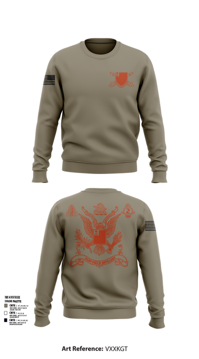 2nd Battalion 222nd Field Artillery 79682132 Crew Neck Sweatshirt - 102