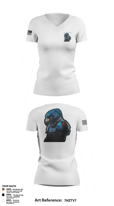 Battlehawks 56996020 Women's Short Sleeve V-neck Shirt - 2