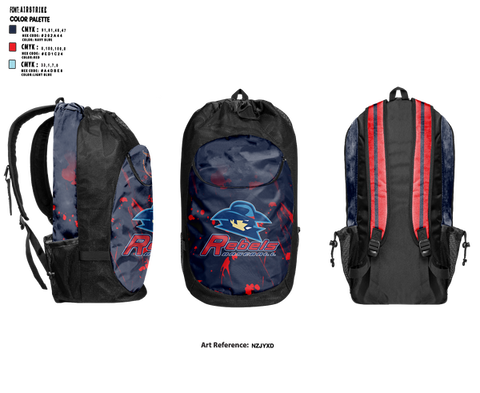 Gear Bag, Rebels Baseball, Baseball, Teamtime, Team time, sublimation, custom sports apparel, team uniforms, spirit wear, spiritwear, sports uniforms, custom shirts, team store, custom team store, fundraiser sports, apparel fundraiser