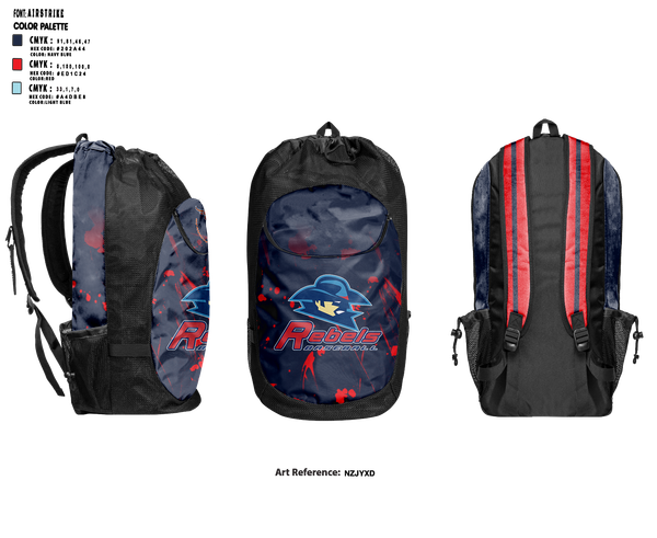 Gear Bag, Rebels Baseball, Baseball, Teamtime, Team time, sublimation, custom sports apparel, team uniforms, spirit wear, spiritwear, sports uniforms, custom shirts, team store, custom team store, fundraiser sports, apparel fundraiser