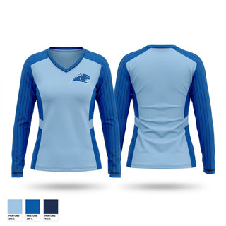 Womens Long Sleeve Vneck Shirt, Springboro Panthers, Baseball, Teamtime, Team time, sublimation, custom sports apparel, team uniforms, spirit wear, spiritwear, sports uniforms, custom shirts, team store, custom team store, fundraiser sports, apparel fundraiser