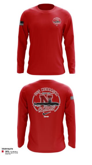 Long Sleeve Performance Shirt, USS Nebraska, Navy, Teamtime, Team time, sublimation, custom sports apparel, team uniforms, spirit wear, spiritwear, sports uniforms, custom shirts, team store, custom team store, fundraiser sports, apparel fundraiser