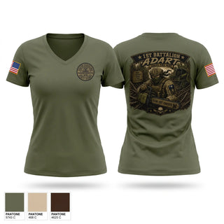 Womens Short Sleeve Vneck Shirt, 1st Battalion, National Guard, Teamtime, Team time, sublimation, custom sports apparel, team uniforms, spirit wear, spiritwear, sports uniforms, custom shirts, team store, custom team store, fundraiser sports, apparel fundraiser