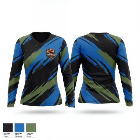 Womens Long Sleeve Vneck Shirt, Trenchmen Academy, , Teamtime, Team time, sublimation, custom sports apparel, team uniforms, spirit wear, spiritwear, sports uniforms, custom shirts, team store, custom team store, fundraiser sports, apparel fundraiser