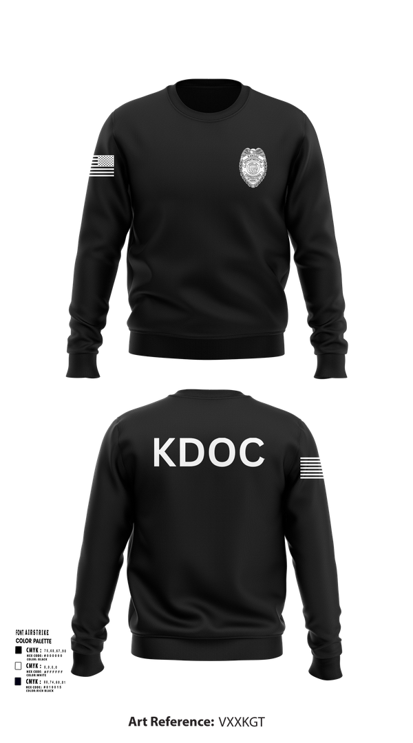 Crew Neck Sweatshirt, KDOC, Police, Teamtime, Team time, sublimation, custom sports apparel, team uniforms, spirit wear, spiritwear, sports uniforms, custom shirts, team store, custom team store, fundraiser sports, apparel fundraiser