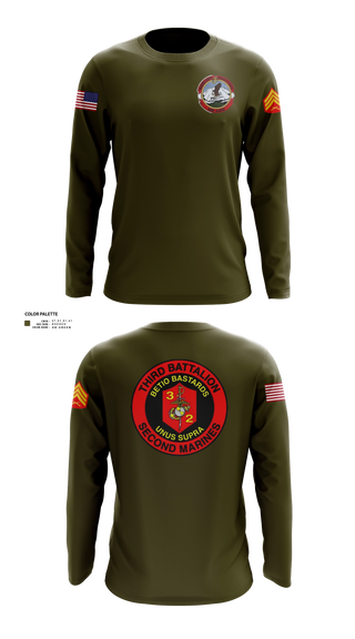 Long Sleeve Performance Shirt, Lima Co. 3rd Bat. 2nd Mar. Div., Marines, Teamtime, Team time, sublimation, custom sports apparel, team uniforms, spirit wear, spiritwear, sports uniforms, custom shirts, team store, custom team store, fundraiser sports, apparel fundraiser